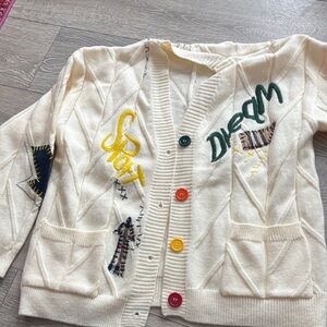 Colorful Button Cream Cardigan